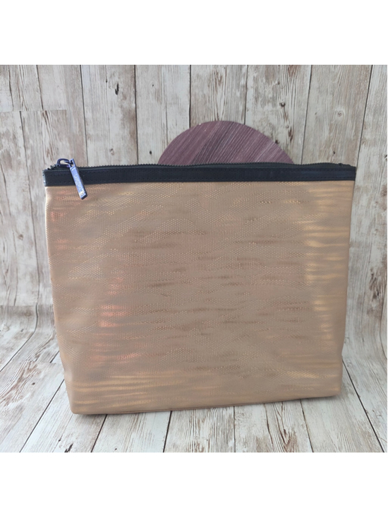 Lancôme Handbags - Women's Lancôme Cosmetic Bag Gold Black NWOT